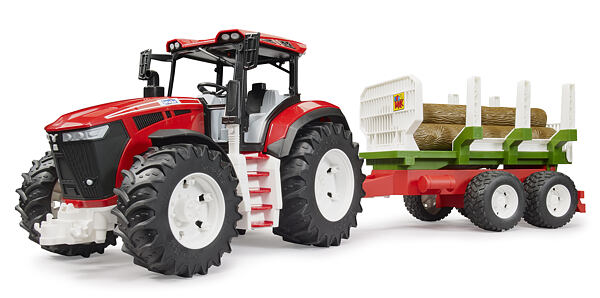 ROADMAX Traktor mit Anhänger und 3 Baumstämmen - Bruder 3453
