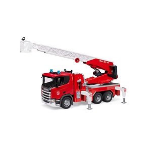 Scania Feuerwehr mit Drehleiter - Bruder 3591