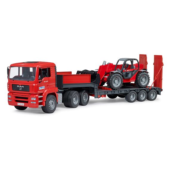 MAN TGA Tieflader mit Manitou Teleskoplader - Bruder 2774