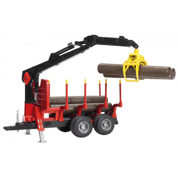 Rückeanhänger mit Ladekran - Bruder 2252