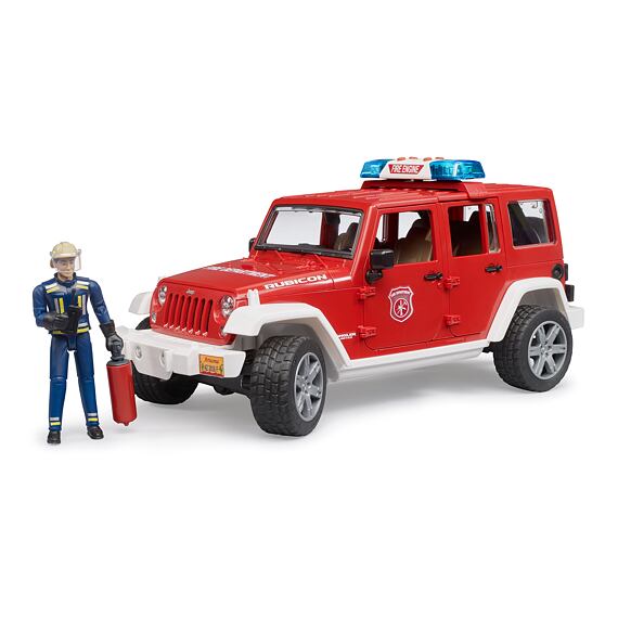 Jeep Wrangler Unlimited Rubicon Feuerwehrfahrzeug mit Feuerwehrmann - Bruder 2528