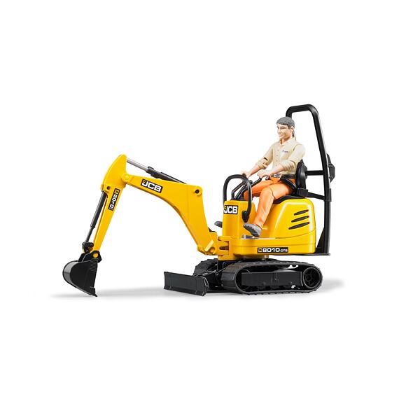 Mikrobagger JCB 8010 CTS und Bauarbeiter - Bruder 62002