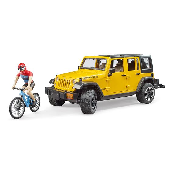 Jeep Wrangler Rubicon Unlimited mit Mountainbike und Radfahrer - Bruder 2543