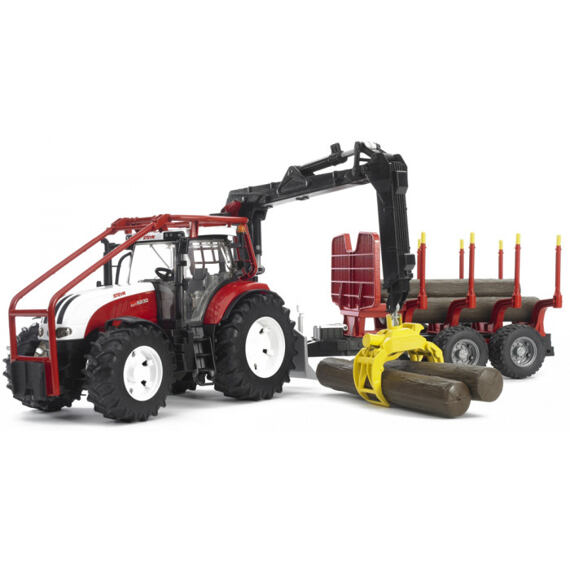 Forsttraktor Steyr CVT 6230 mit Forstanhänger - BRUDER 3093