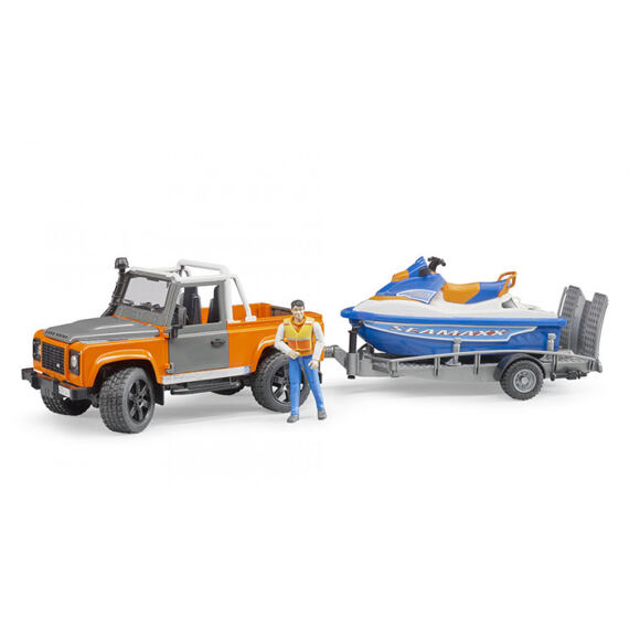 Land Rover mit Anhänger, Jetski und Fahrer - Bruder 2599