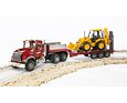 Nákladní auto MACK Granite s návěsem a traktorem JCB 4CX - bruder 2813